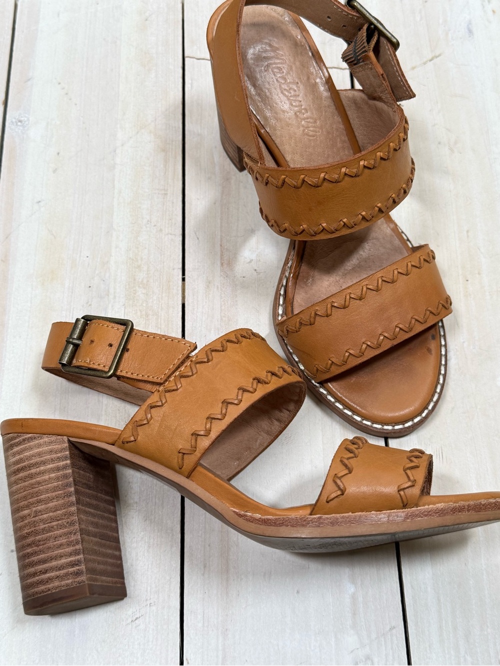 Madewell leather Block heel Sandals Size 6